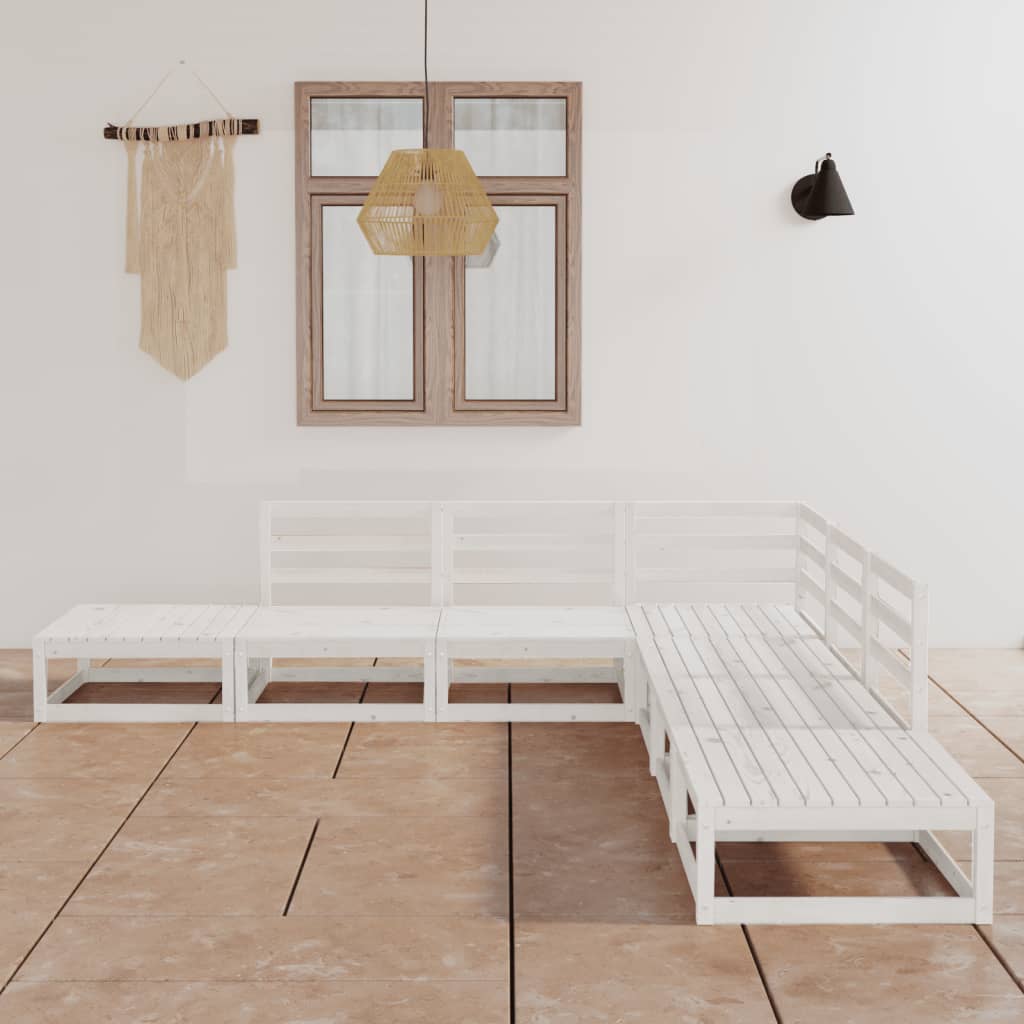 7 Piece Garden Lounge Set Solid Wood Pine