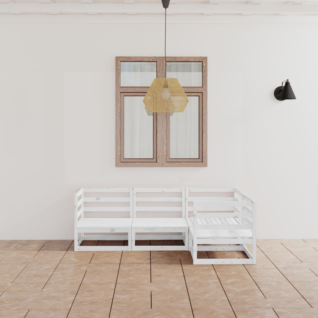 4 Piece Garden Lounge Set Solid Wood Pine