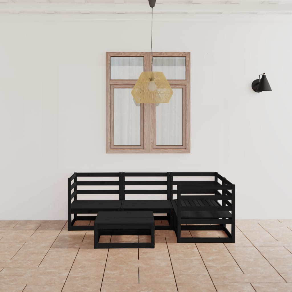 5 Piece Garden Lounge Set Solid Wood Pine