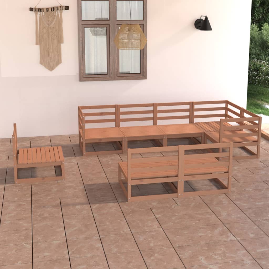 8 Piece Garden Lounge Set Solid Pinewood