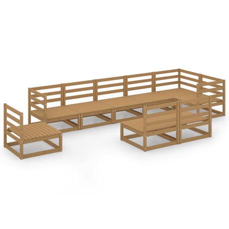 9 Piece Garden Lounge Set Solid Pinewood