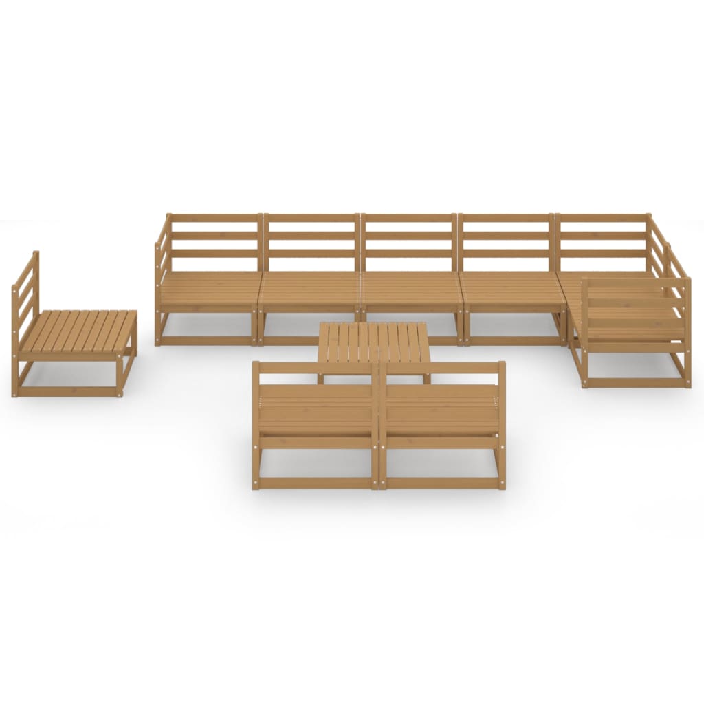 10 Piece Garden Lounge Set Solid Pinewood