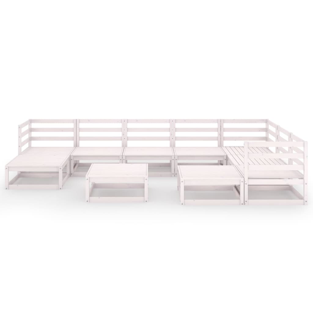 10 Piece Garden Lounge Set Solid Pinewood