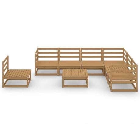 8 Piece Garden Lounge Set Solid Pinewood