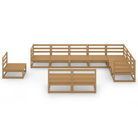 10 Piece Garden Lounge Set Solid Pinewood