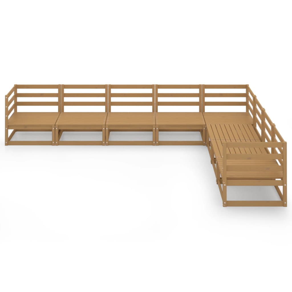8 Piece Garden Lounge Set Solid Pinewood