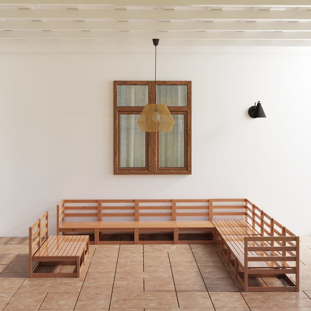 11 Piece Garden Lounge Set Solid Pinewood