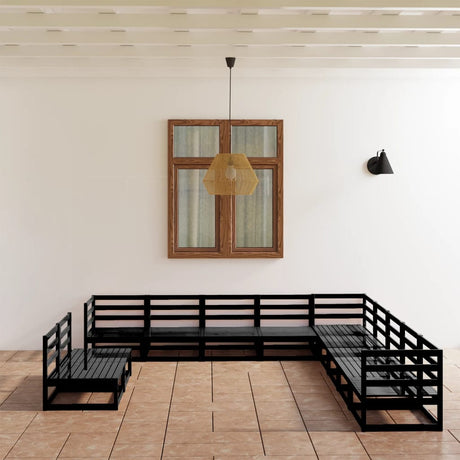 11 Piece Garden Lounge Set Solid Pinewood