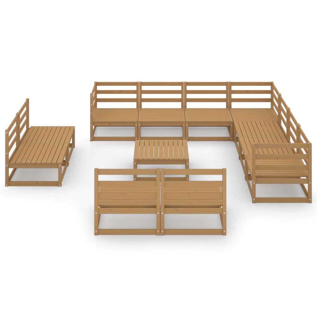 12 Piece Garden Lounge Set Solid Pinewood