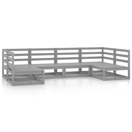 6 Piece Garden Lounge Set Solid Wood Pine