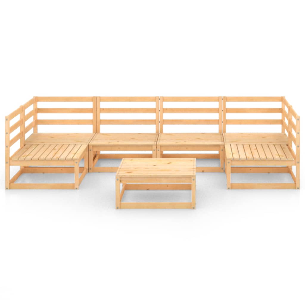 7 Piece Garden Lounge Set Solid Wood Pine