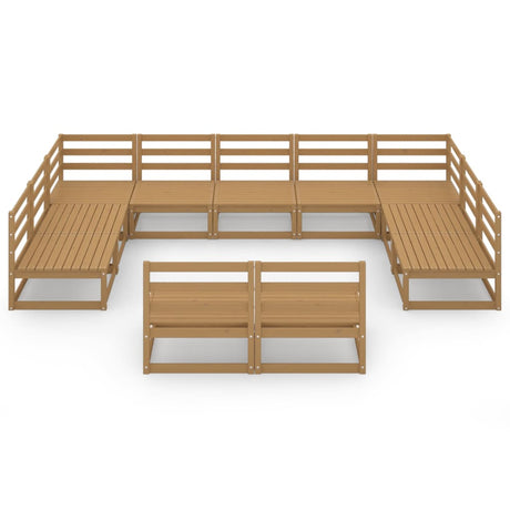 11 Piece Garden Lounge Set Solid Pinewood