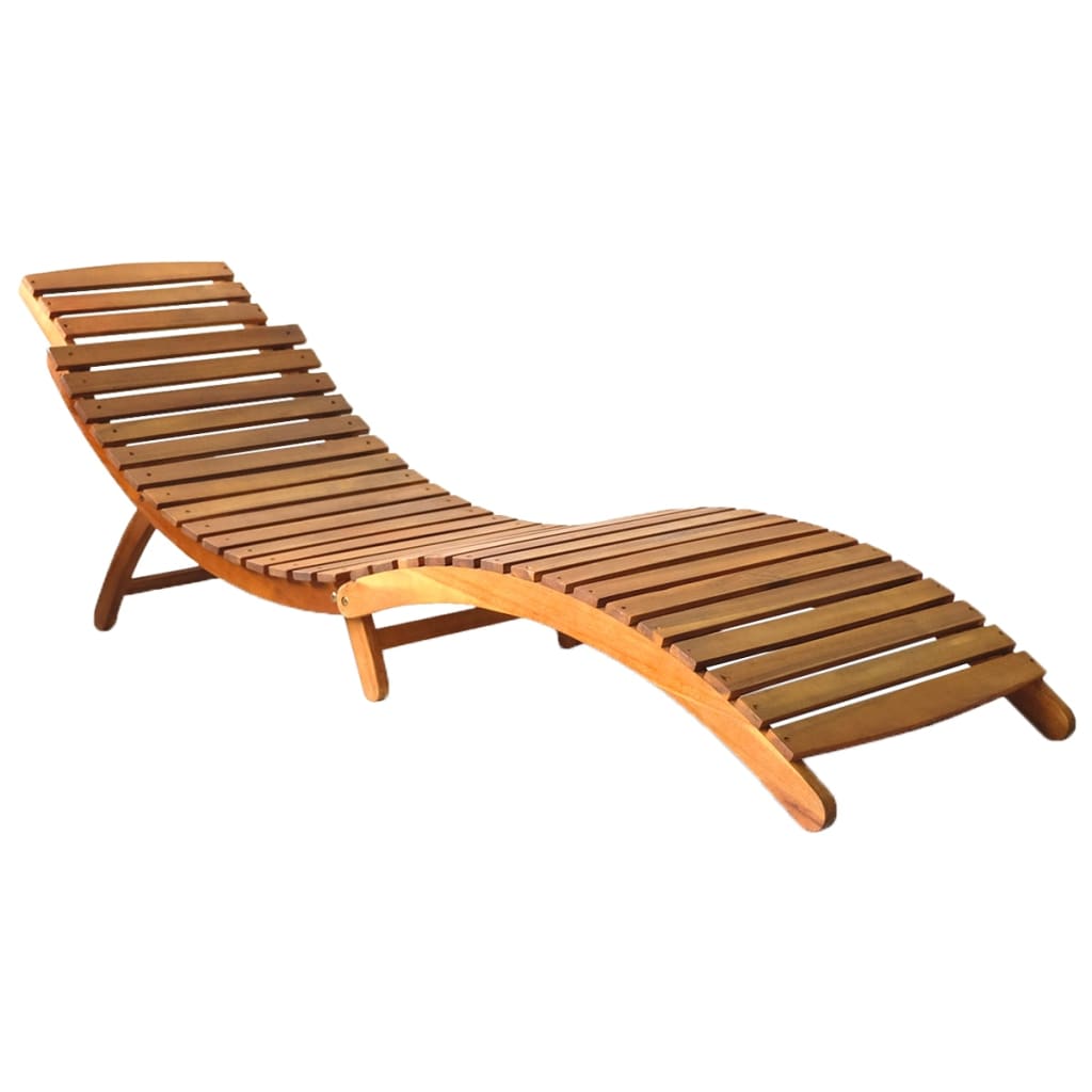 Sun Loungers 2 Pcs Solid Acacia Wood