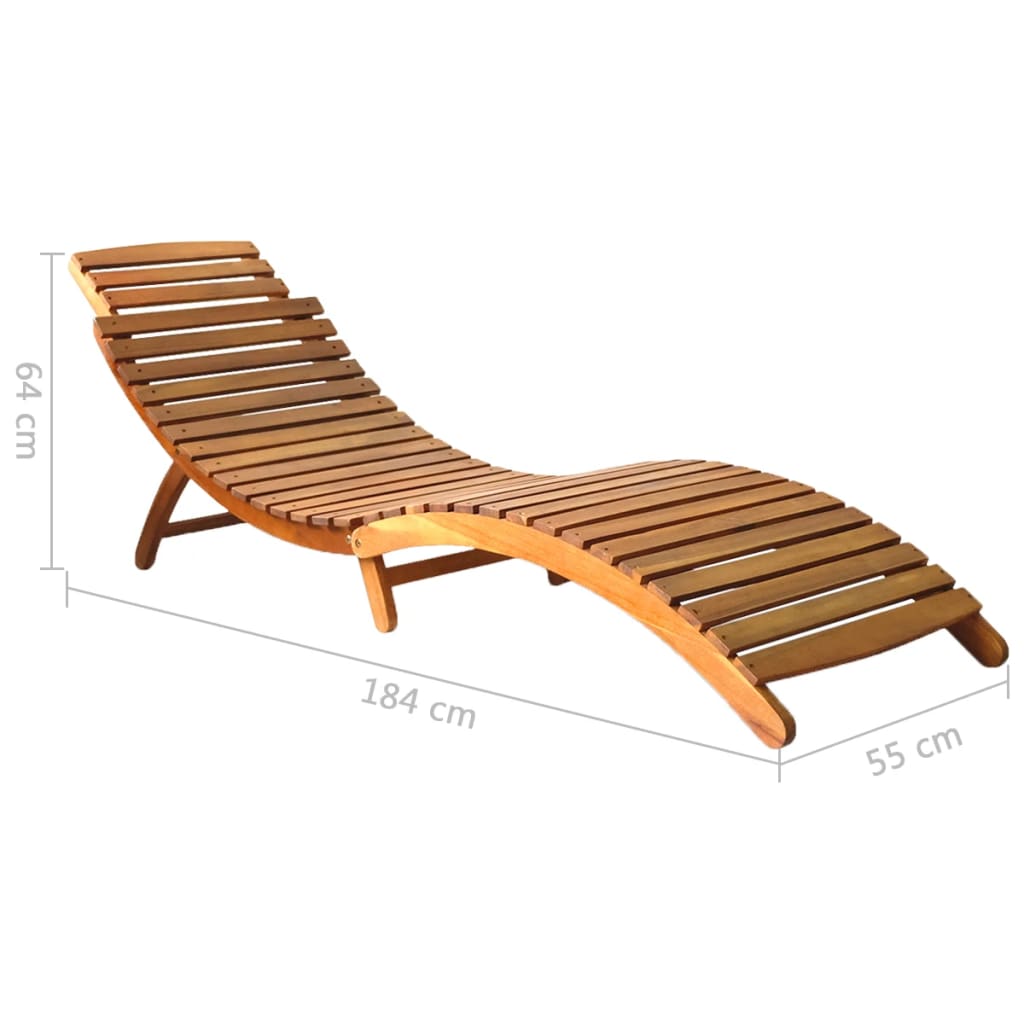 Sun Loungers 2 Pcs Solid Acacia Wood