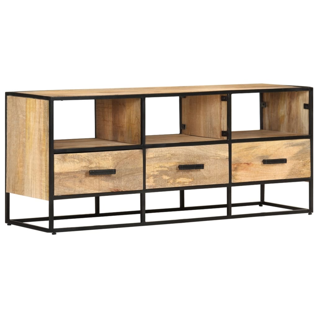 Tv Cabinet 110X30X45 Cm Rough Mango Wood