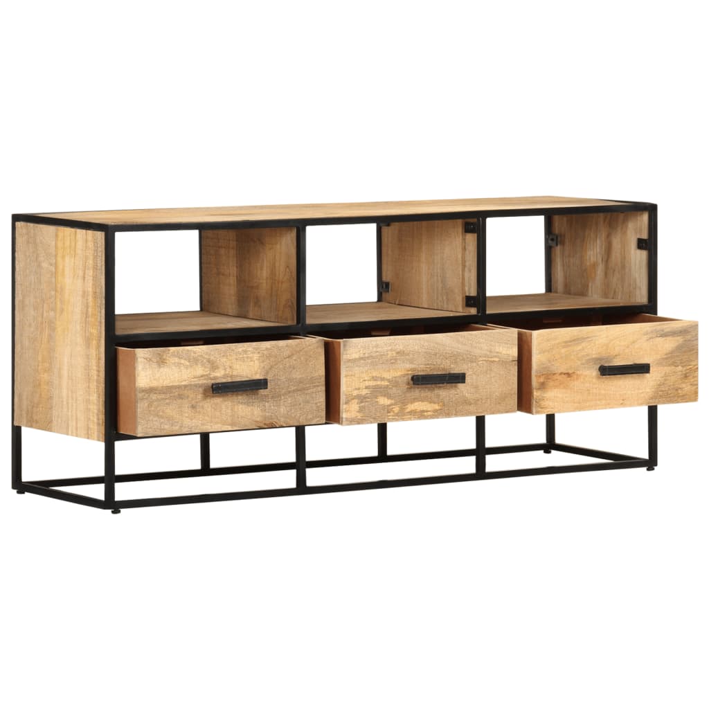 Tv Cabinet 110X30X45 Cm Rough Mango Wood
