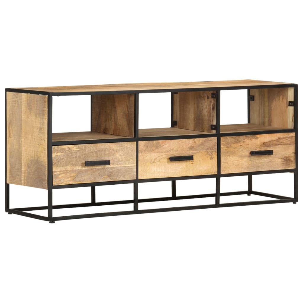 Tv Cabinet 110X30X45 Cm Rough Mango Wood
