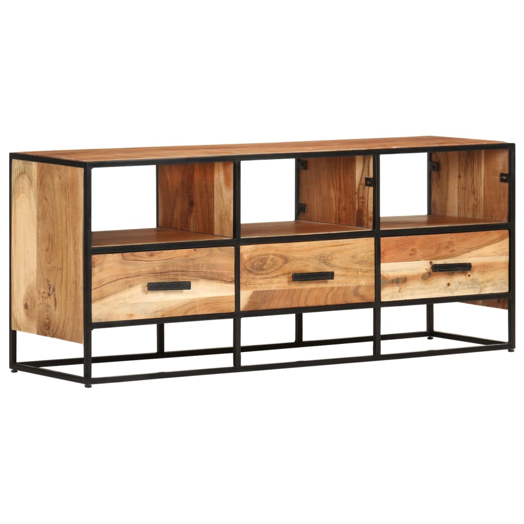 Tv Cabinet 110X30X45 Cm Rough Mango Wood