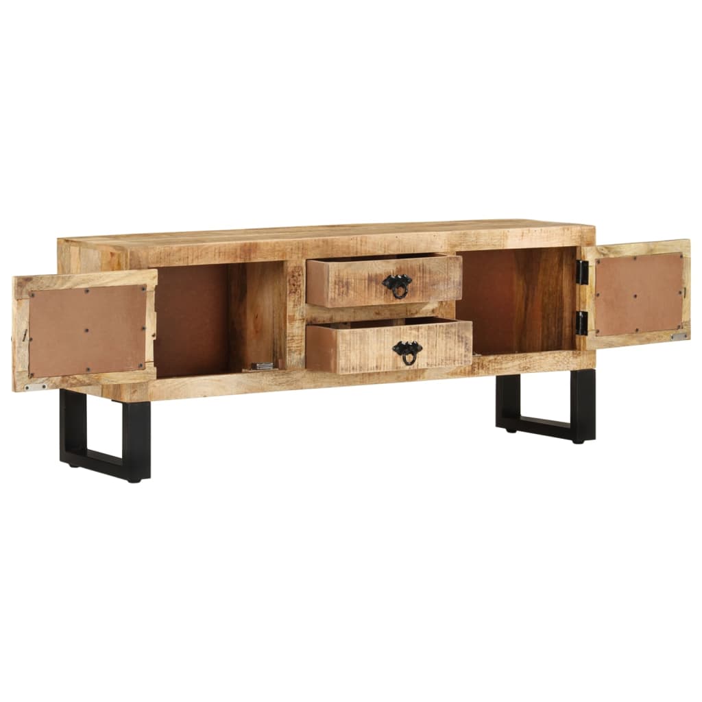 Tv Cabinet 110X30X45 Cm Rough Mango Wood