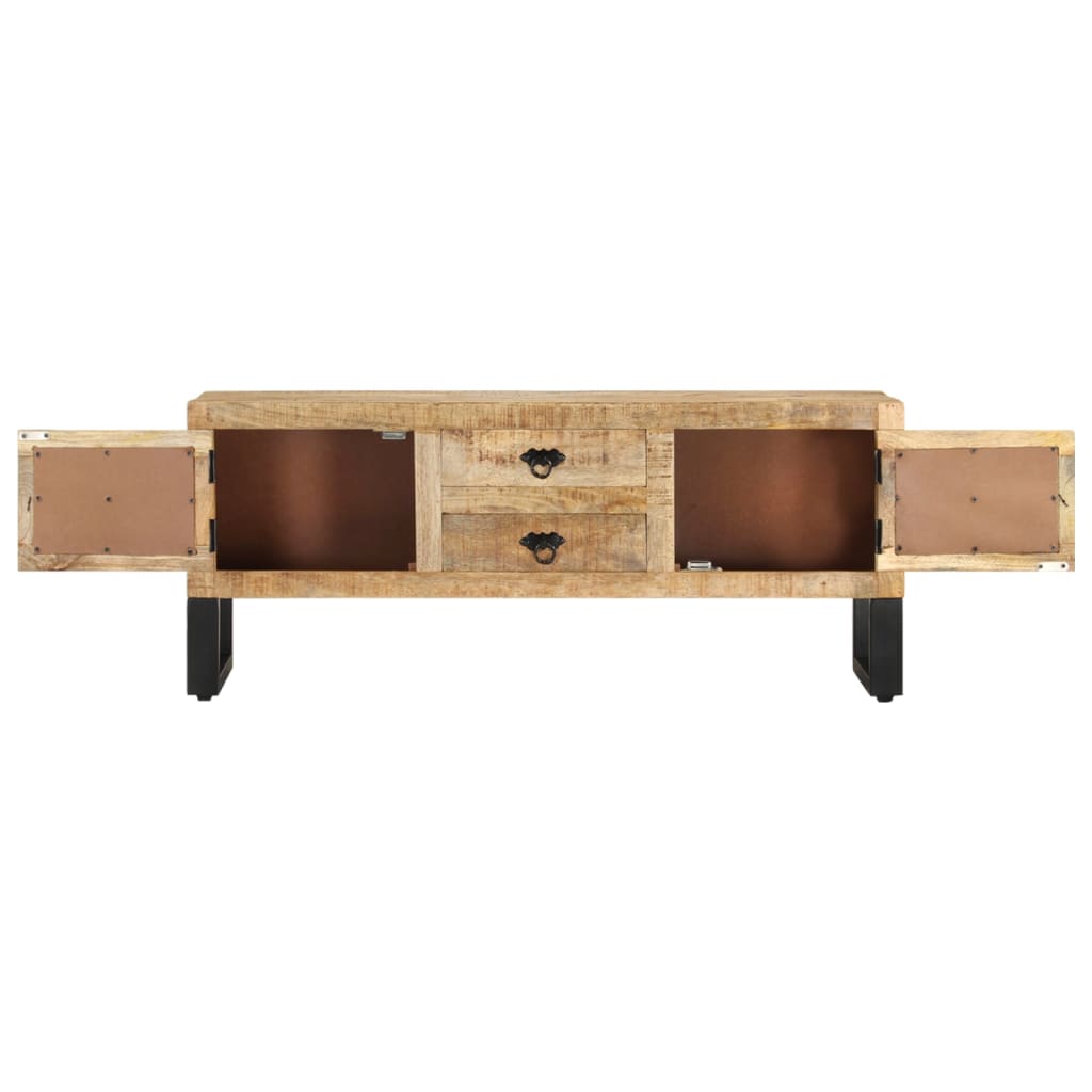 Tv Cabinet 110X30X45 Cm Rough Mango Wood