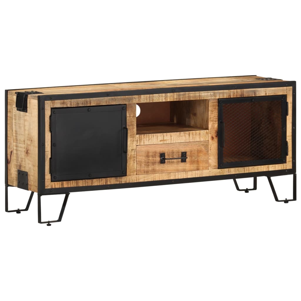 Tv Cabinet 110X31X46 Cm Rough Mango Wood