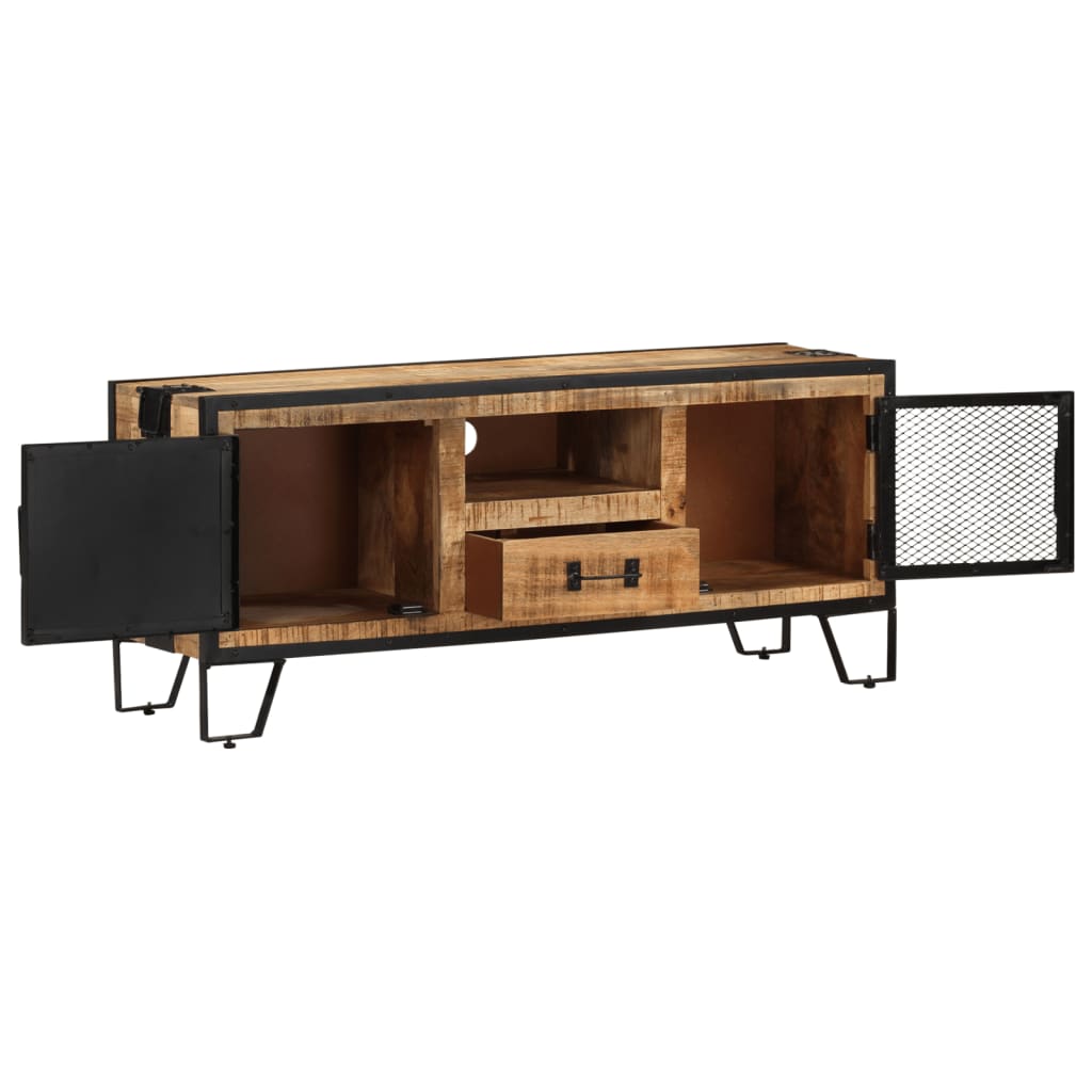 Tv Cabinet 110X31X46 Cm Rough Mango Wood