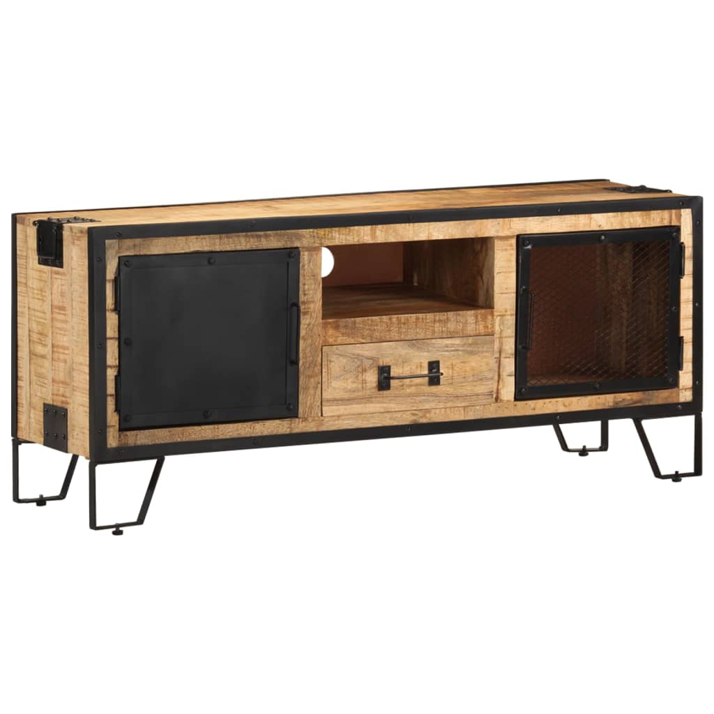 Tv Cabinet 110X31X46 Cm Rough Mango Wood