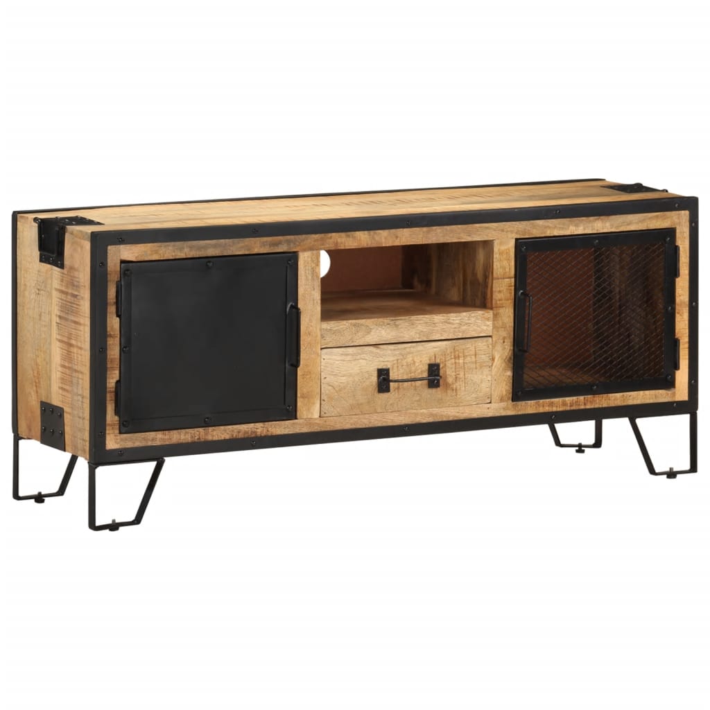 Tv Cabinet 110X31X46 Cm Rough Mango Wood