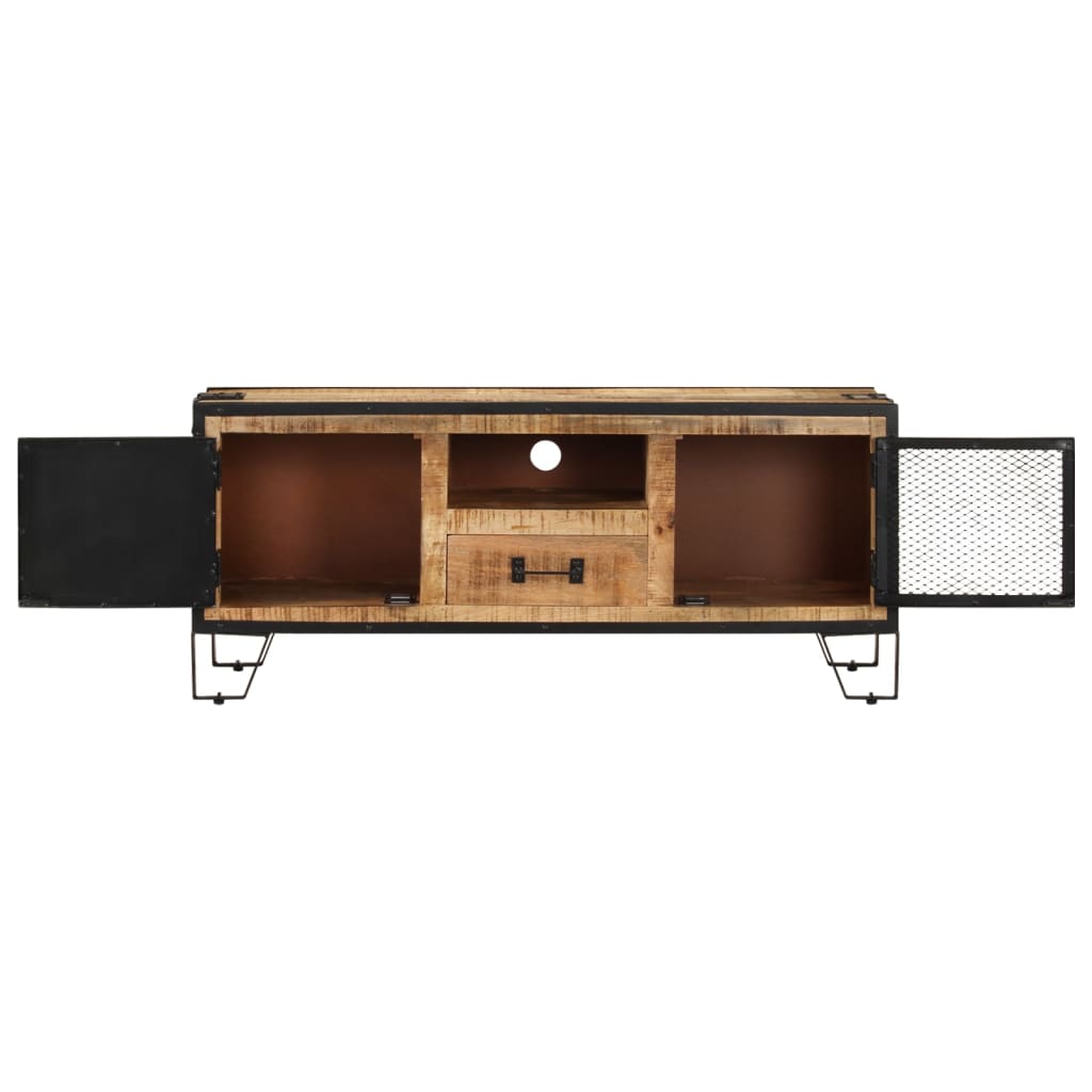 Tv Cabinet 110X31X46 Cm Rough Mango Wood