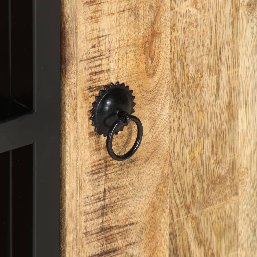 Tv Cabinet 90X30X48 Cm Rough Mango Wood