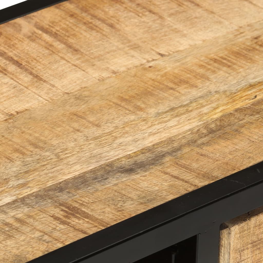 Tv Cabinet 90X30X48 Cm Rough Mango Wood