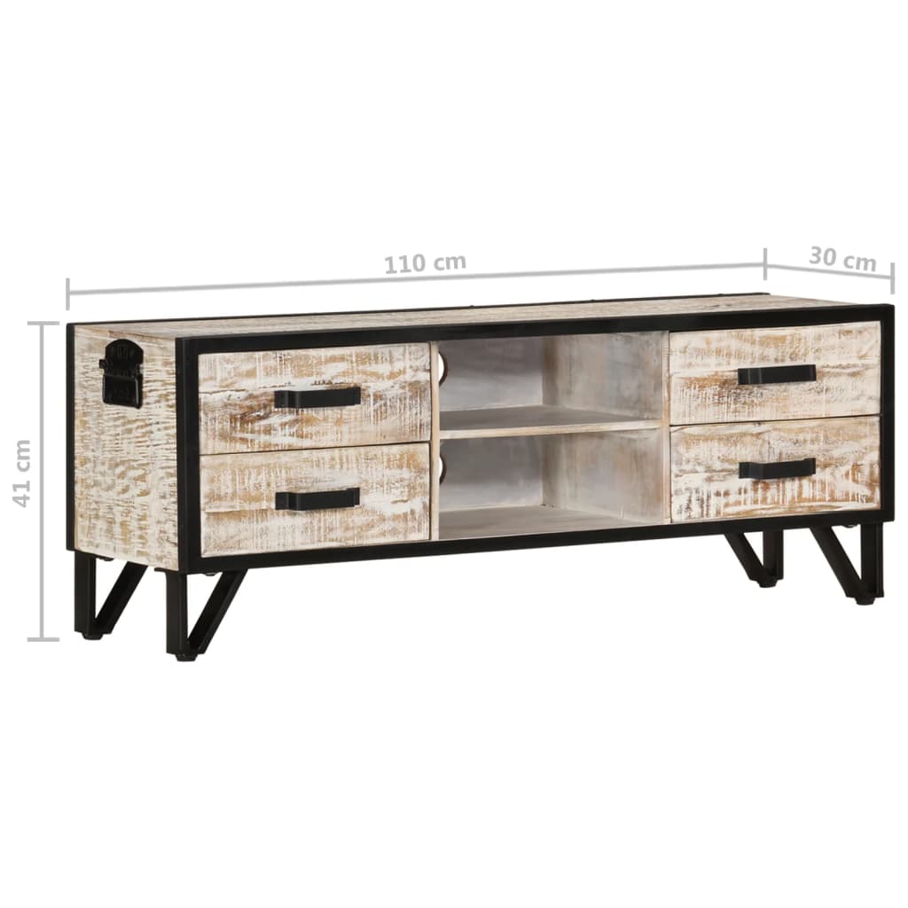 Tv Cabinet 110X30X Solid Acacia Wood