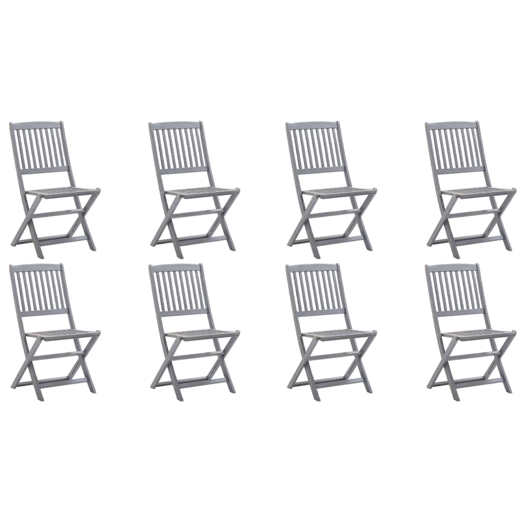 Folding Outdoor Chairs 2 Pcs Solid Acacia Wood