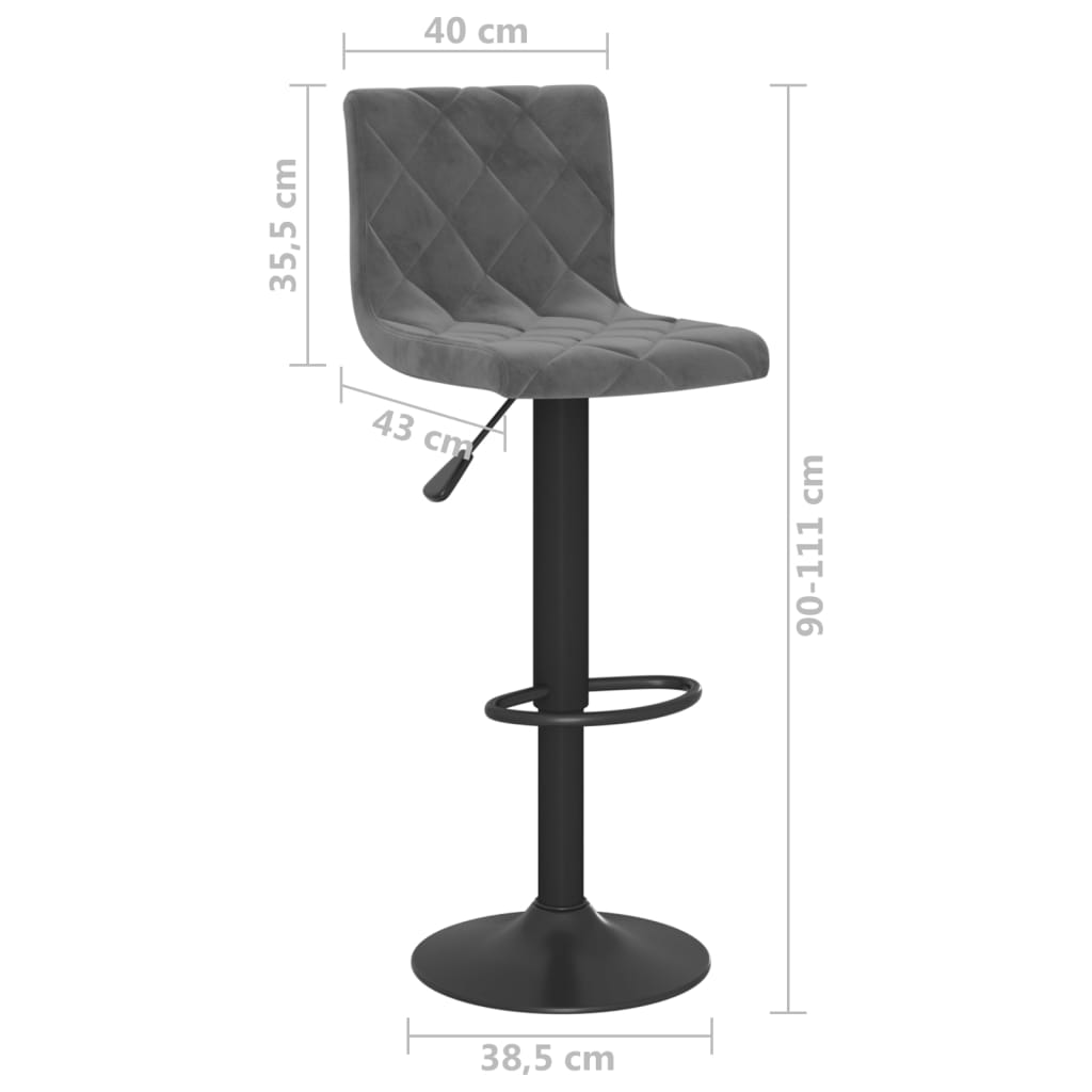 Bar Stools 2 Pcs Velvet