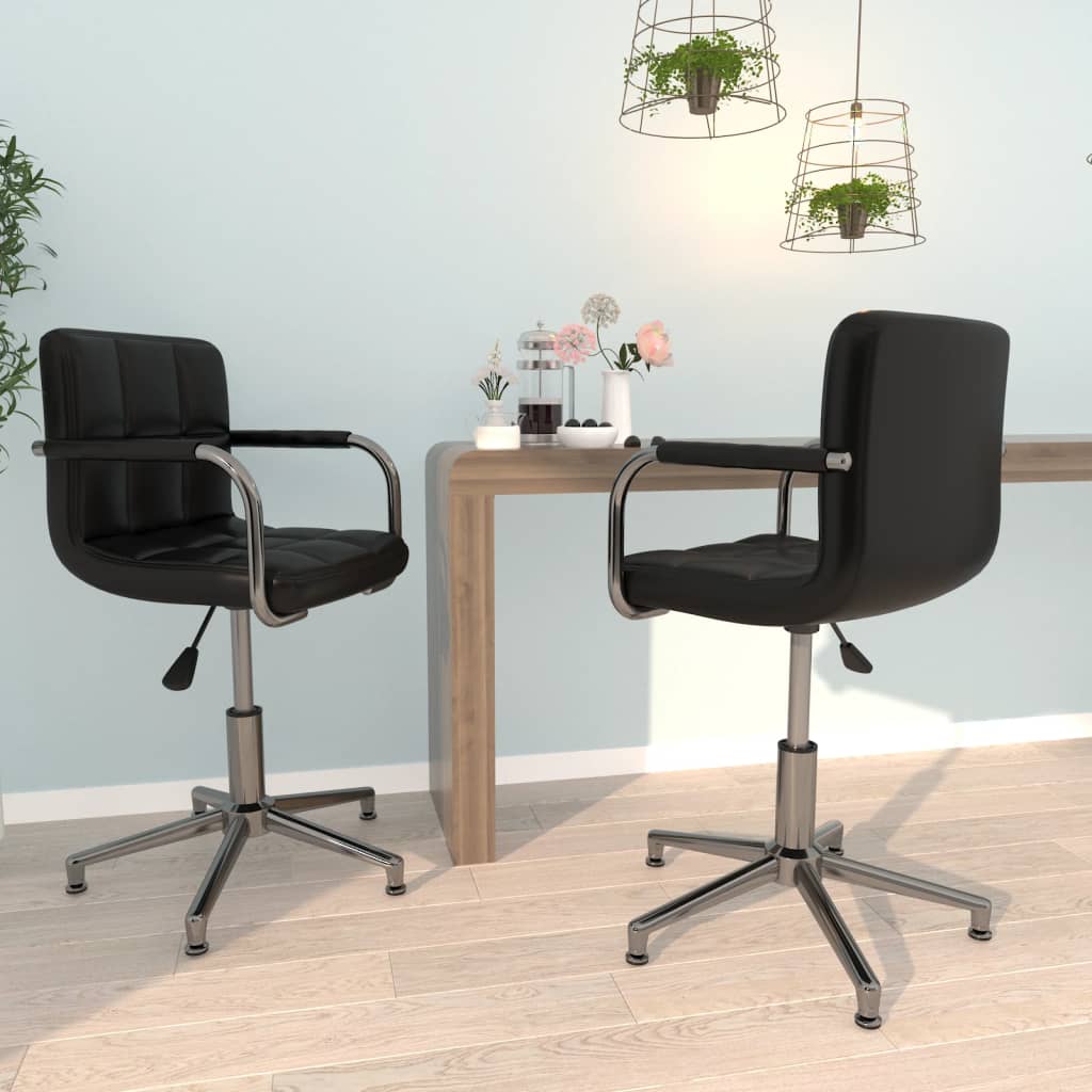 Swivel Dining Chairs 2 Pcs Faux Leather