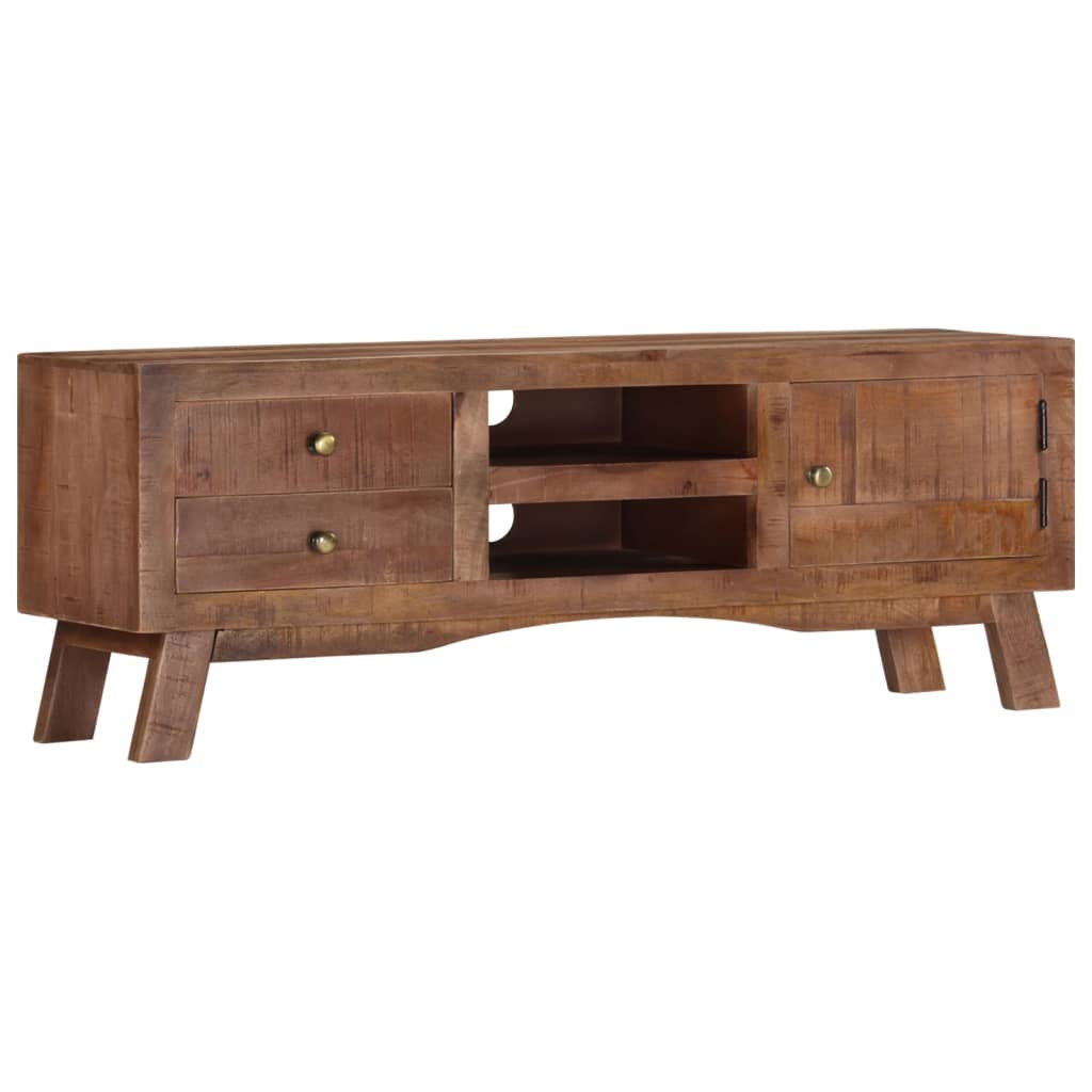 Tv Cabinet 110X30X40 Cm Rough Mango Wood