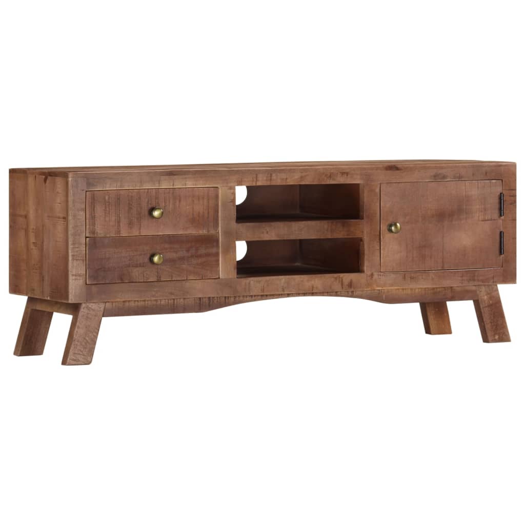 Tv Cabinet 110X30X40 Cm Rough Mango Wood