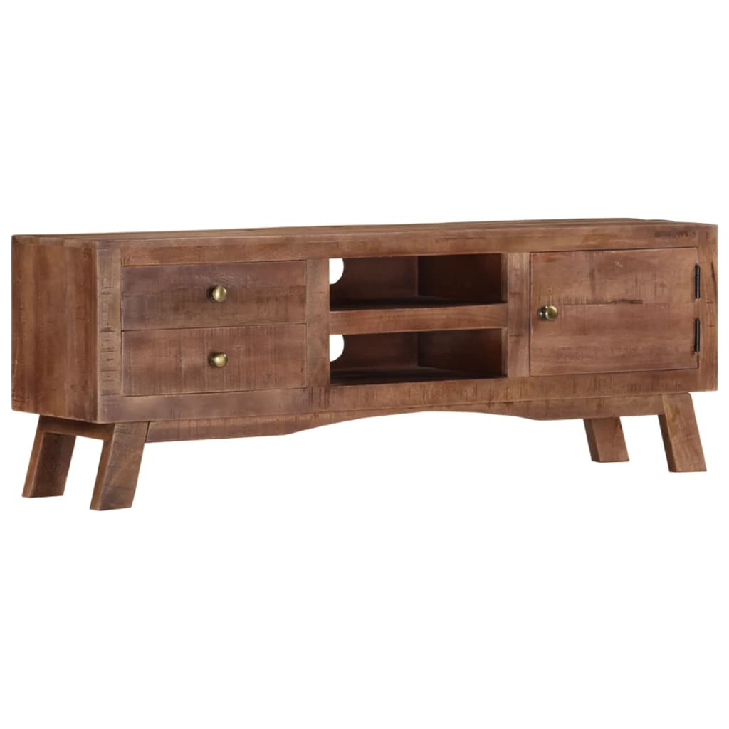Tv Cabinet 110X30X40 Cm Rough Mango Wood