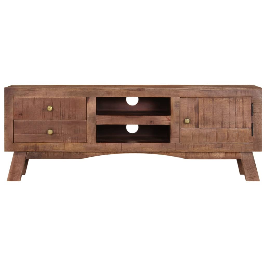 Tv Cabinet 110X30X40 Cm Rough Mango Wood