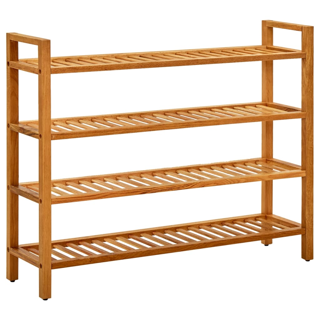 Shoe Rack With 4 Shelves 50X27X Solid Oak Wood