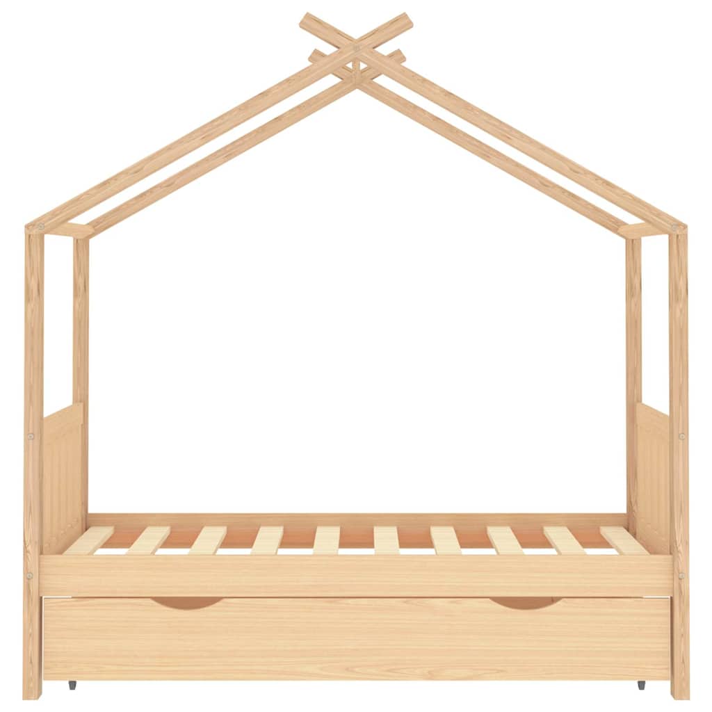 Kids Bed Frame With A Drawer Solid Pine Wood