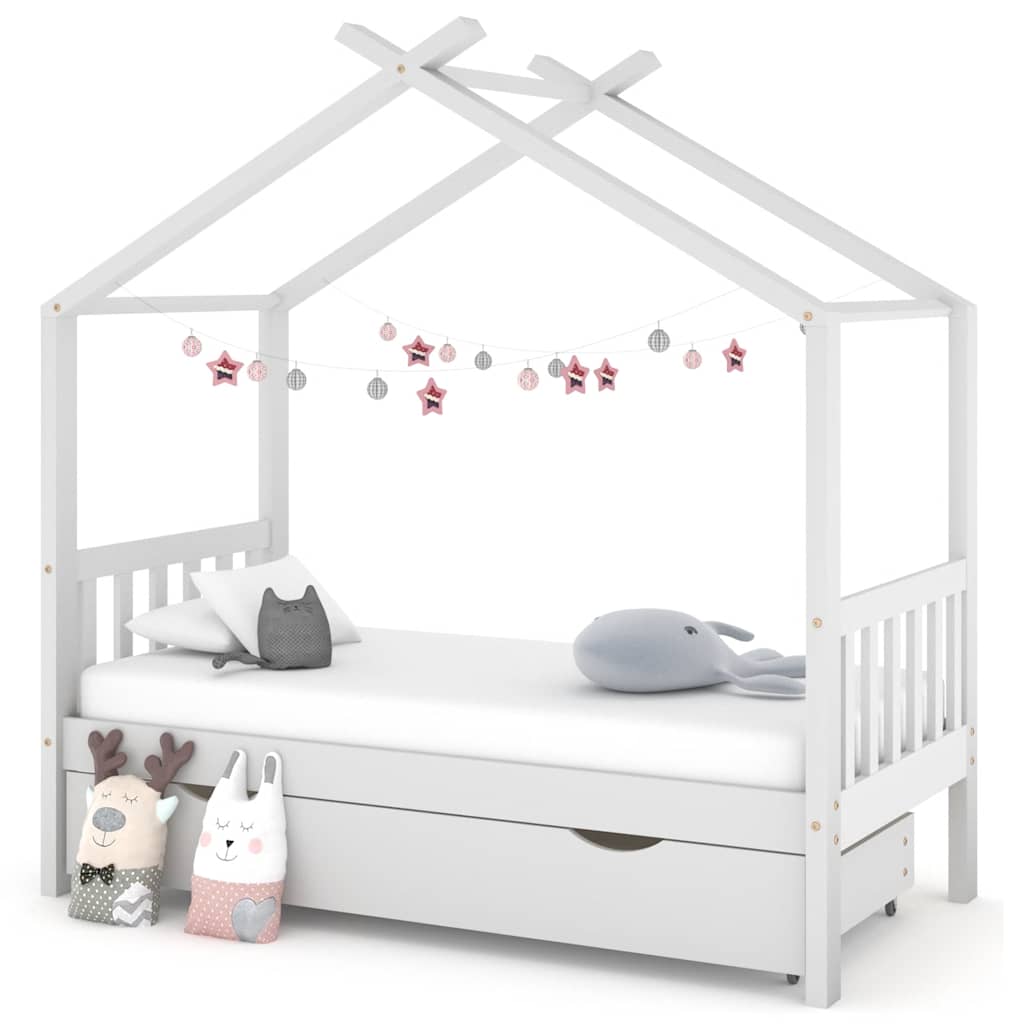 Kids Bed Frame With A Drawer Solid Pine Wood