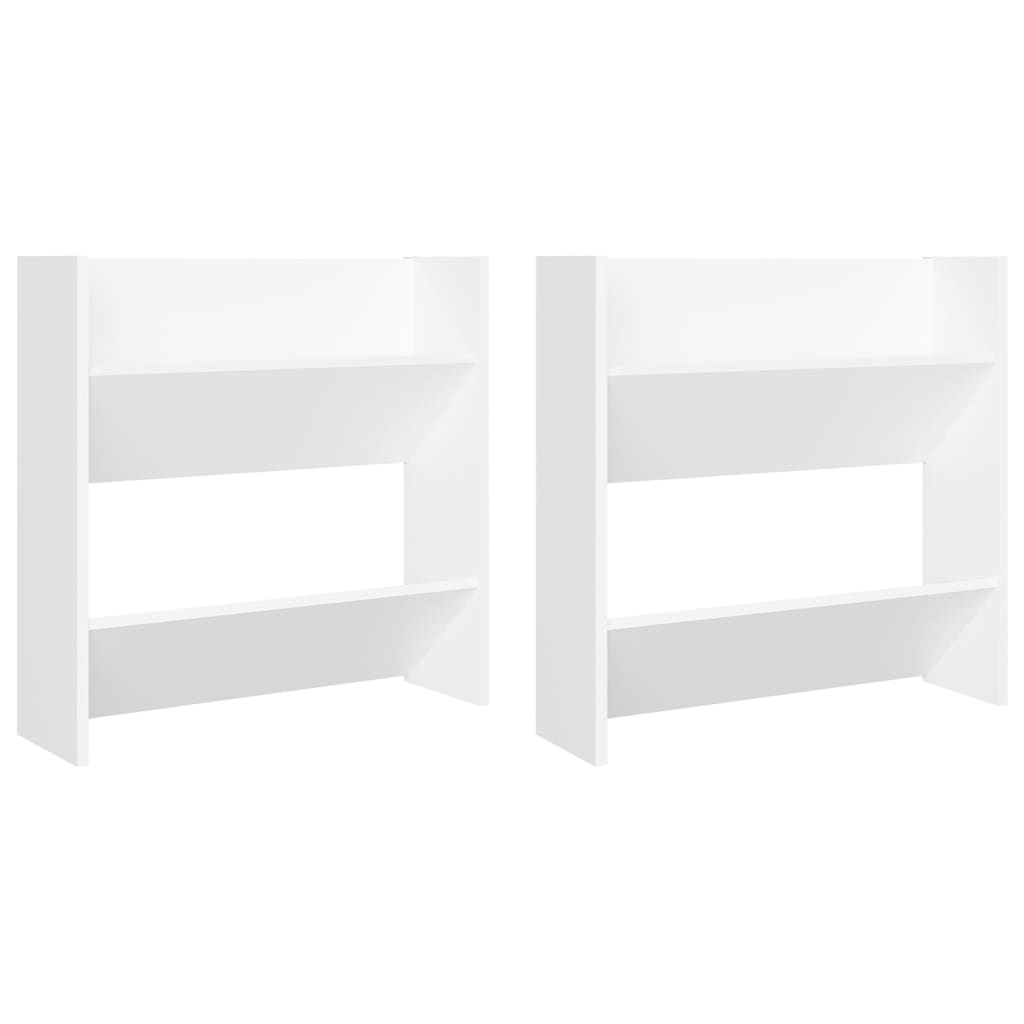 Wall Shoe Cabinets 2 Pcs 60X18X Engineered Wood White