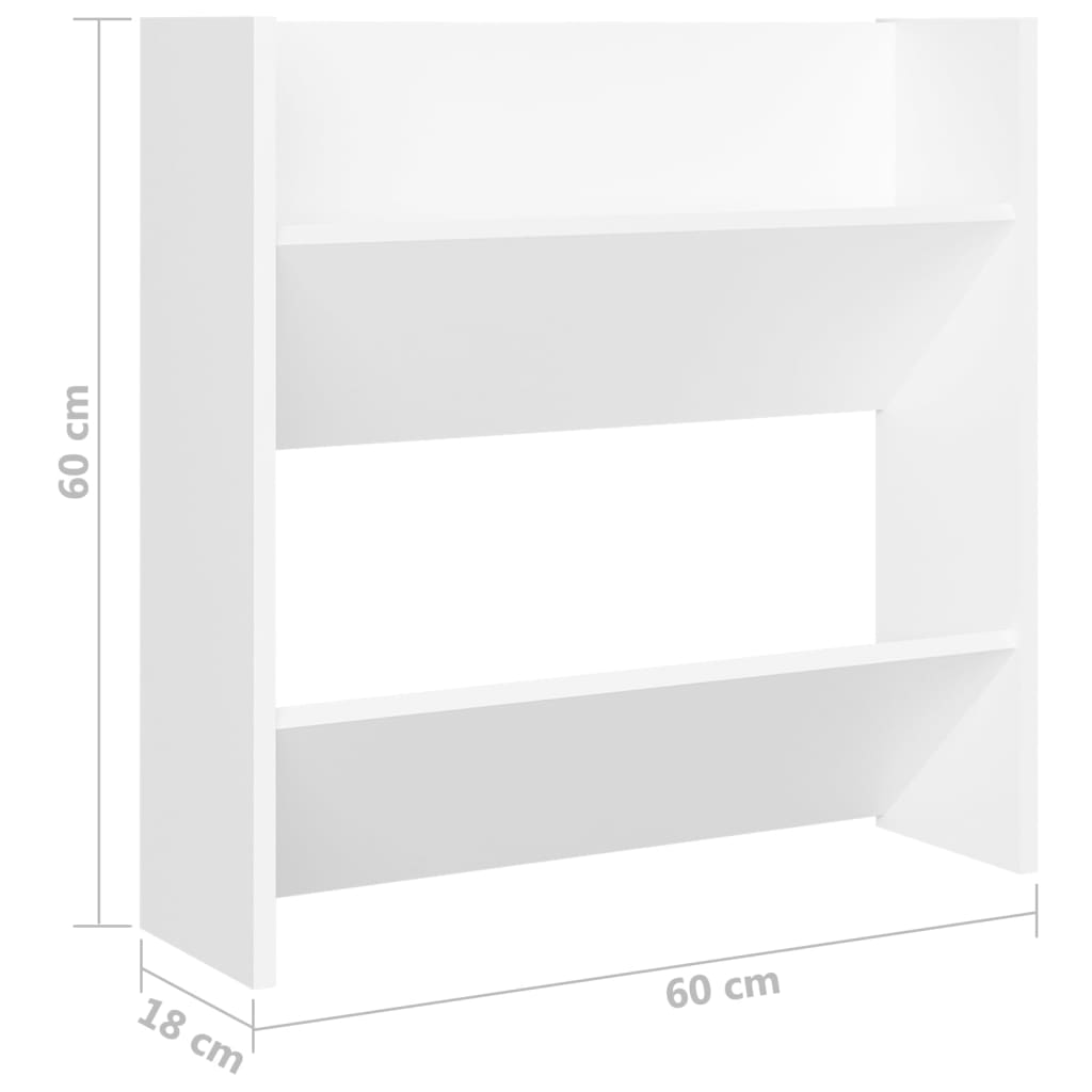 Wall Shoe Cabinets 2 Pcs 60X18X Engineered Wood White