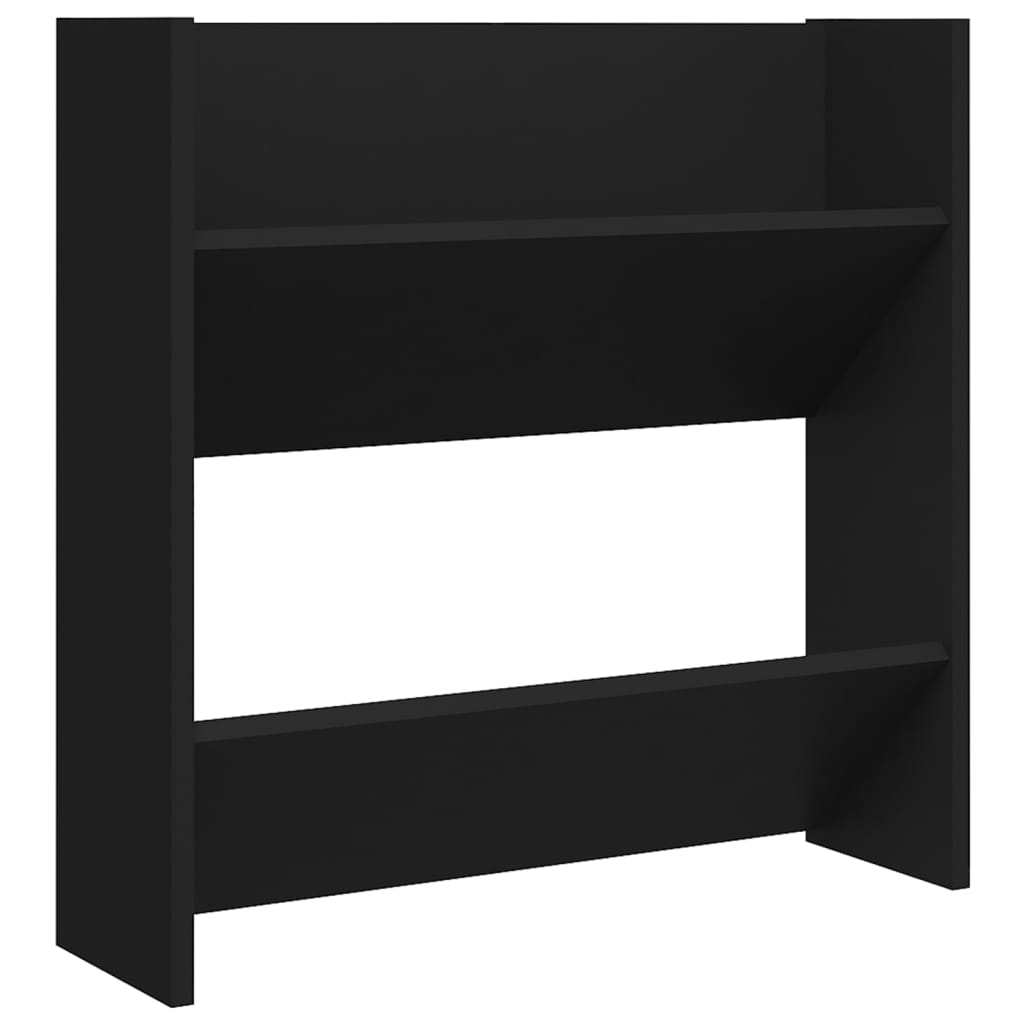 Wall Shoe Cabinet 60X18X Engineered Wood Black