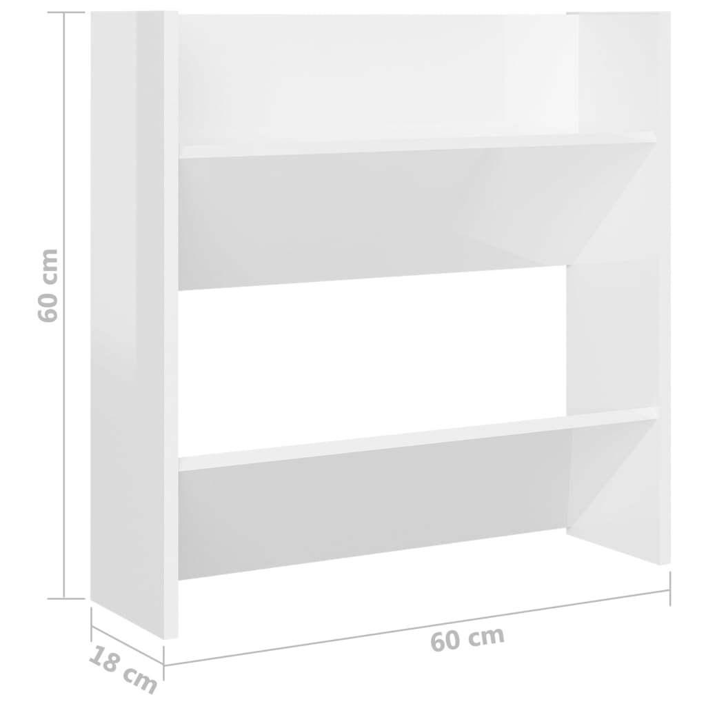 Wall Shoe Cabinets 4 Pcs 60X18X Engineered Wood High Gloss White