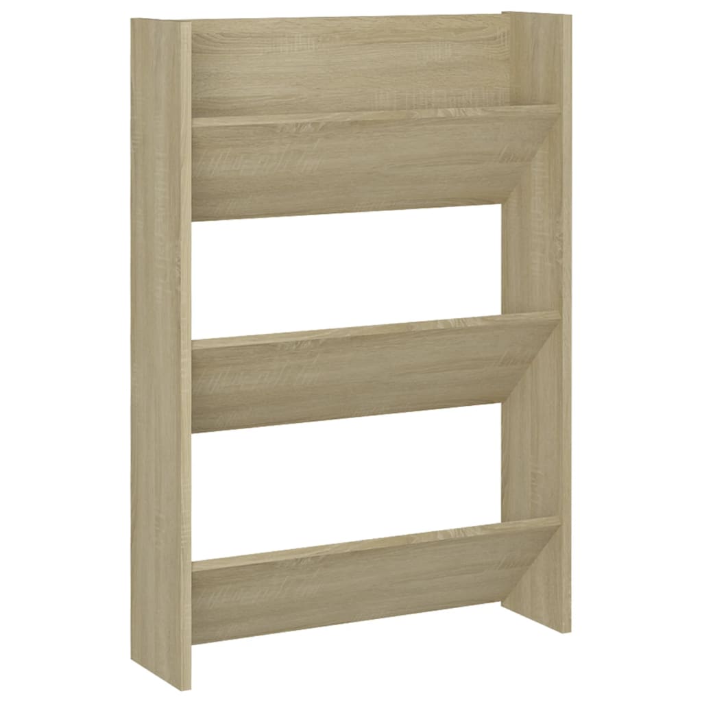 Wall Shoe Cabinet 60X18X Engineered Wood Sonoma Oak