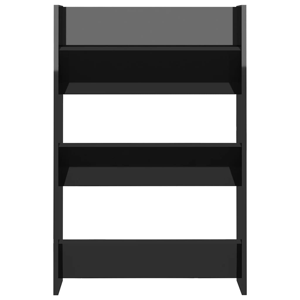 Wall Shoe Cabinet 60X18X Engineered Wood High Gloss Black