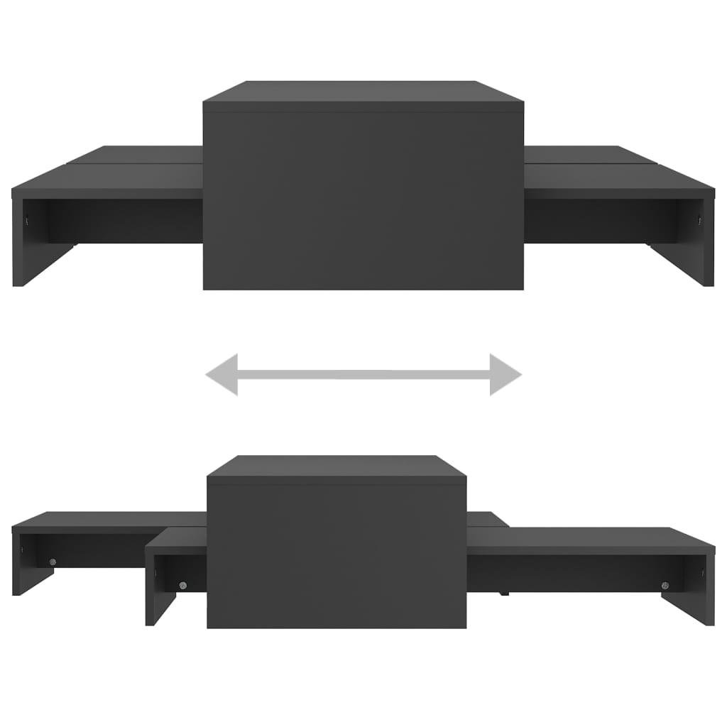Nesting Coffee Table Set 100X100X26.5 Cm Engineered Wood