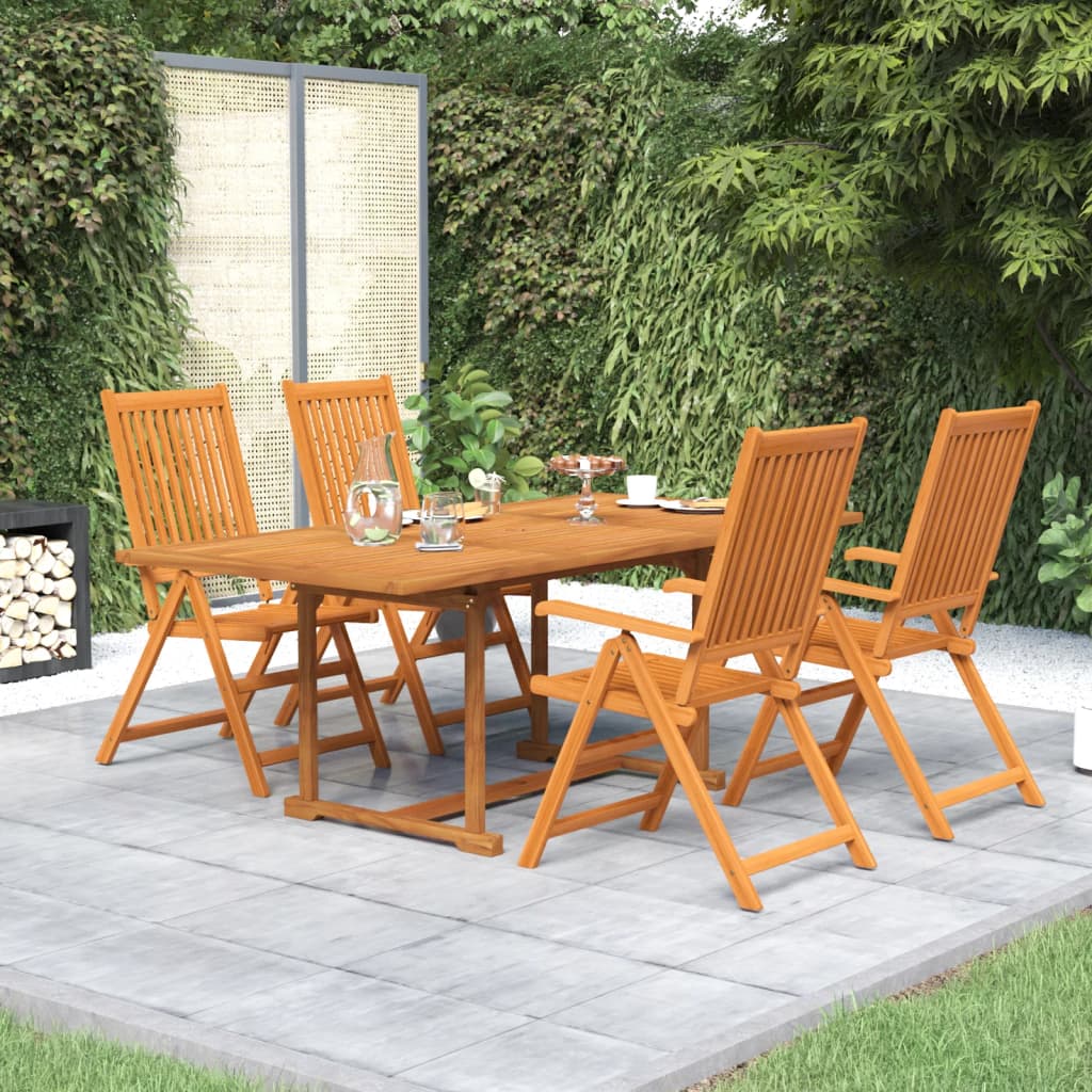 5 Piece Garden Dining Set Solid Wood Acacia